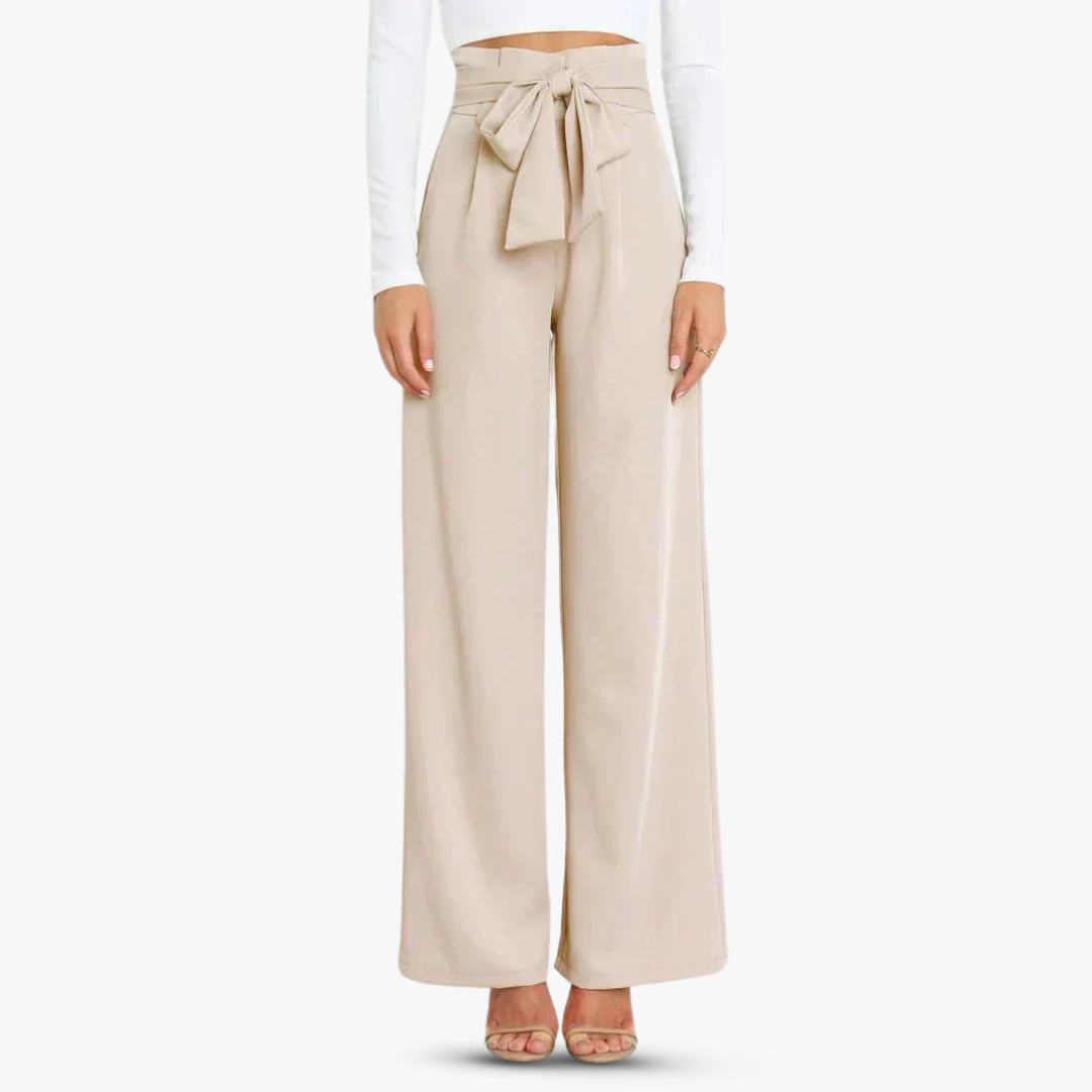 Chantal | Weite Hose mit Bindegürtel