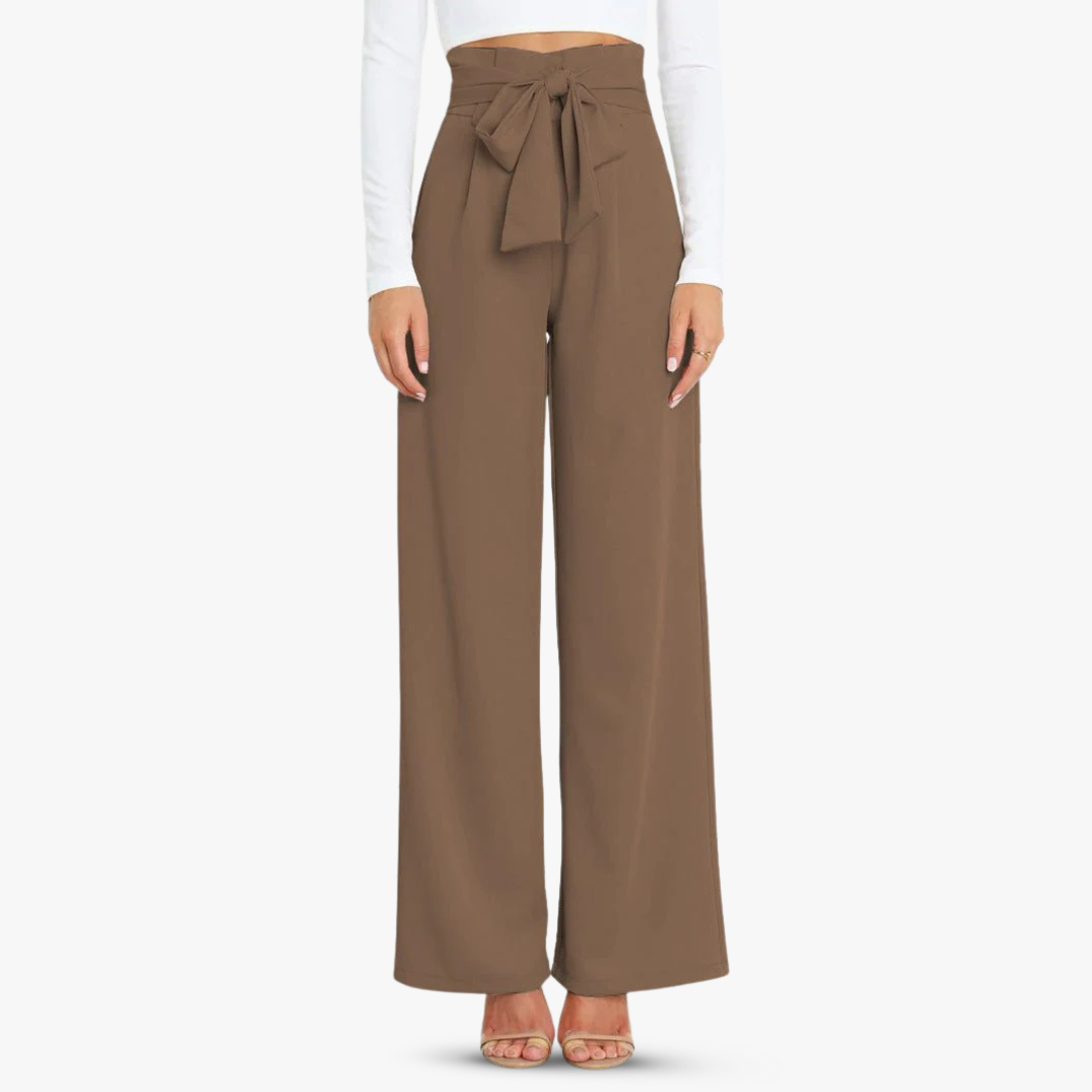 Chantal | Weite Hose mit Bindegürtel