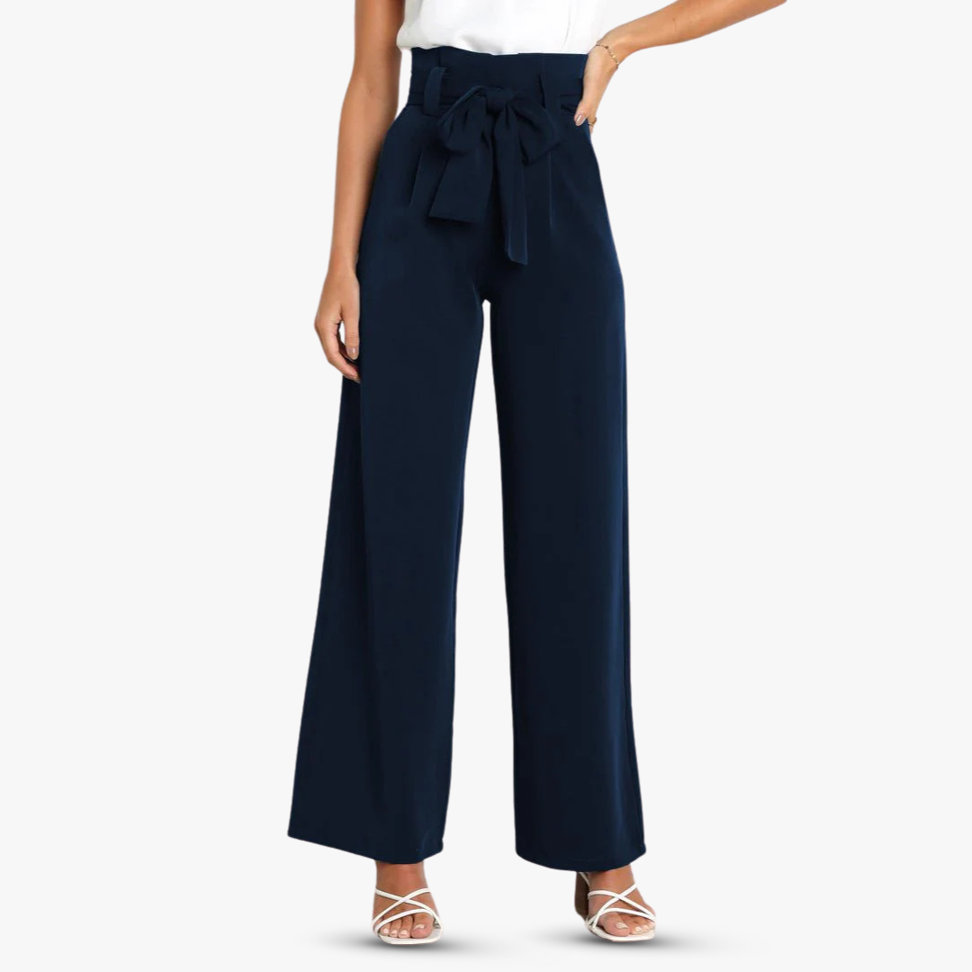 Chantal | Weite Hose mit Bindegürtel