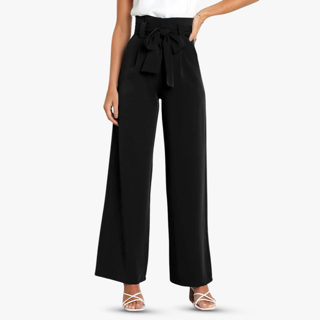 Chantal | Weite Hose mit Bindegürtel