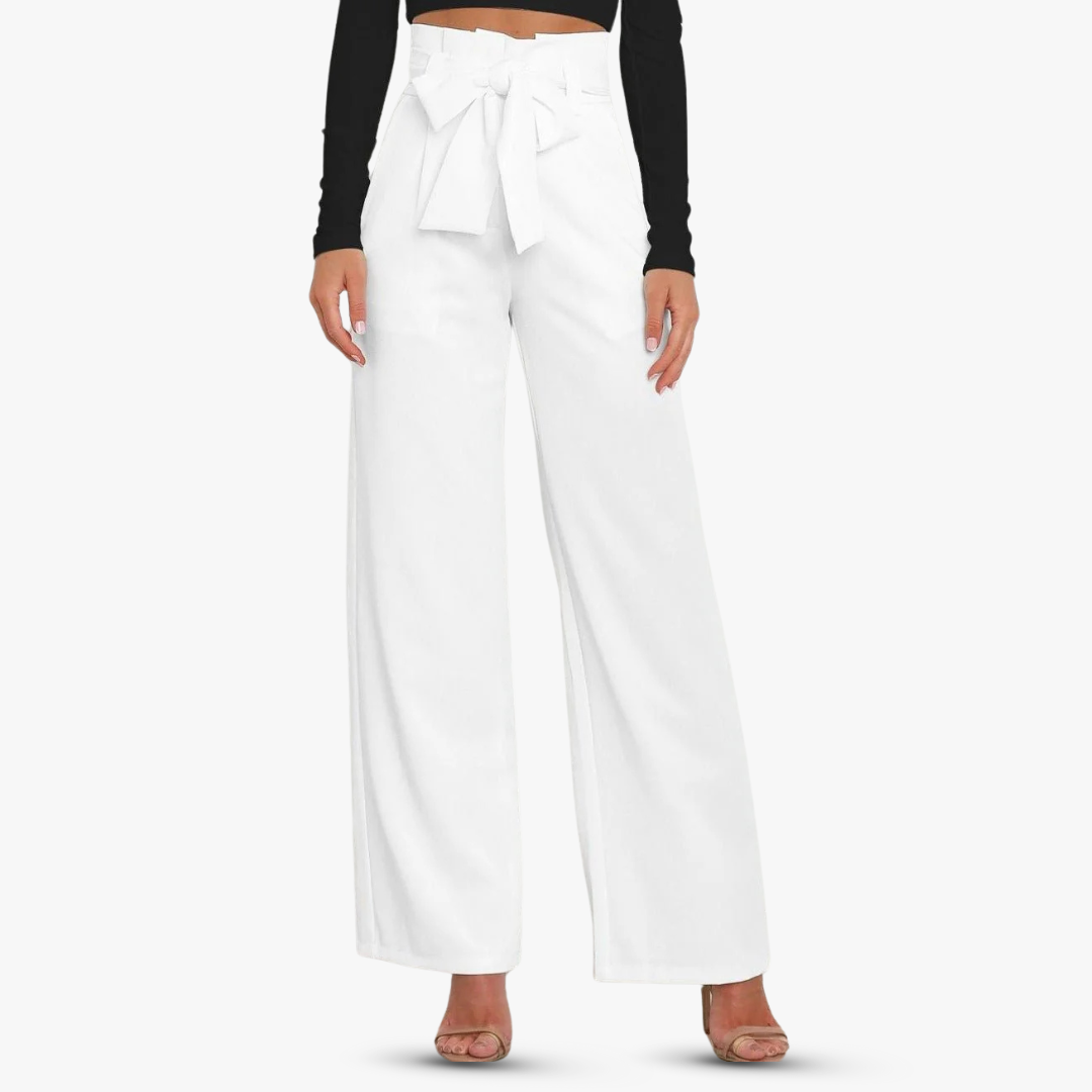 Chantal | Weite Hose mit Bindegürtel