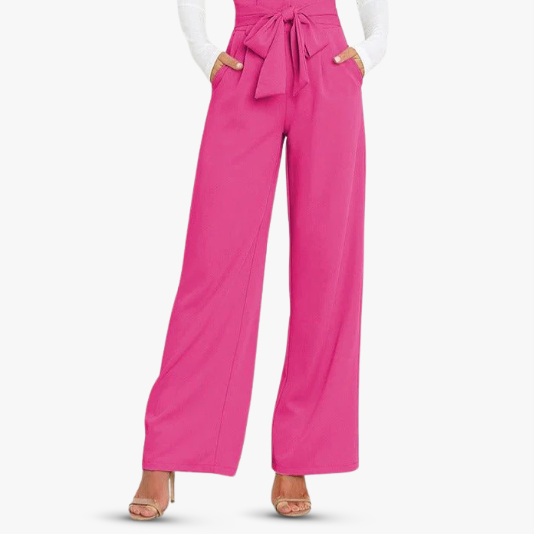 Chantal | Weite Hose mit Bindegürtel