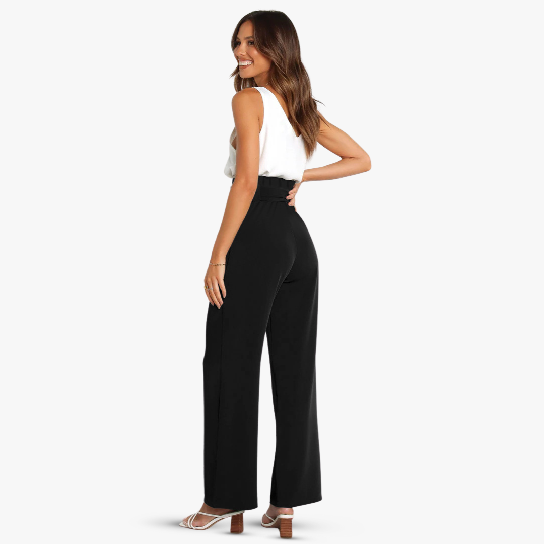 Chantal | Weite Hose mit Bindegürtel