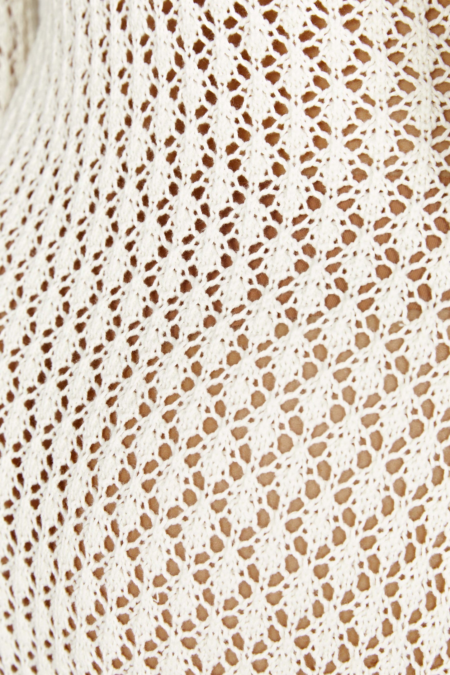 Hanna - Weißer lang gestrickter Überwurf