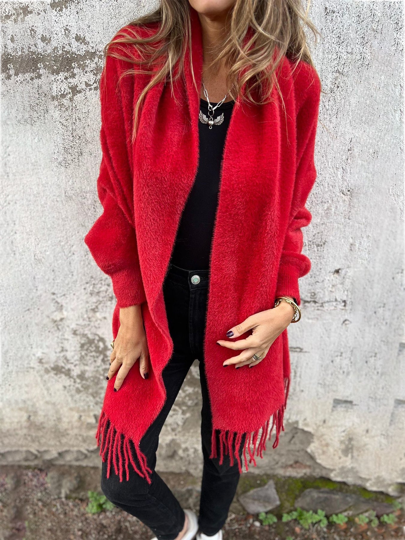 Alina - Eleganter langärmeliger Wickelpulli