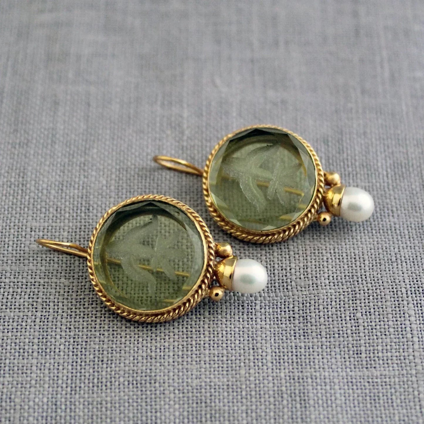 Mareike | Handgefertigte Vintage-Ohrringe mit Stein und Perle