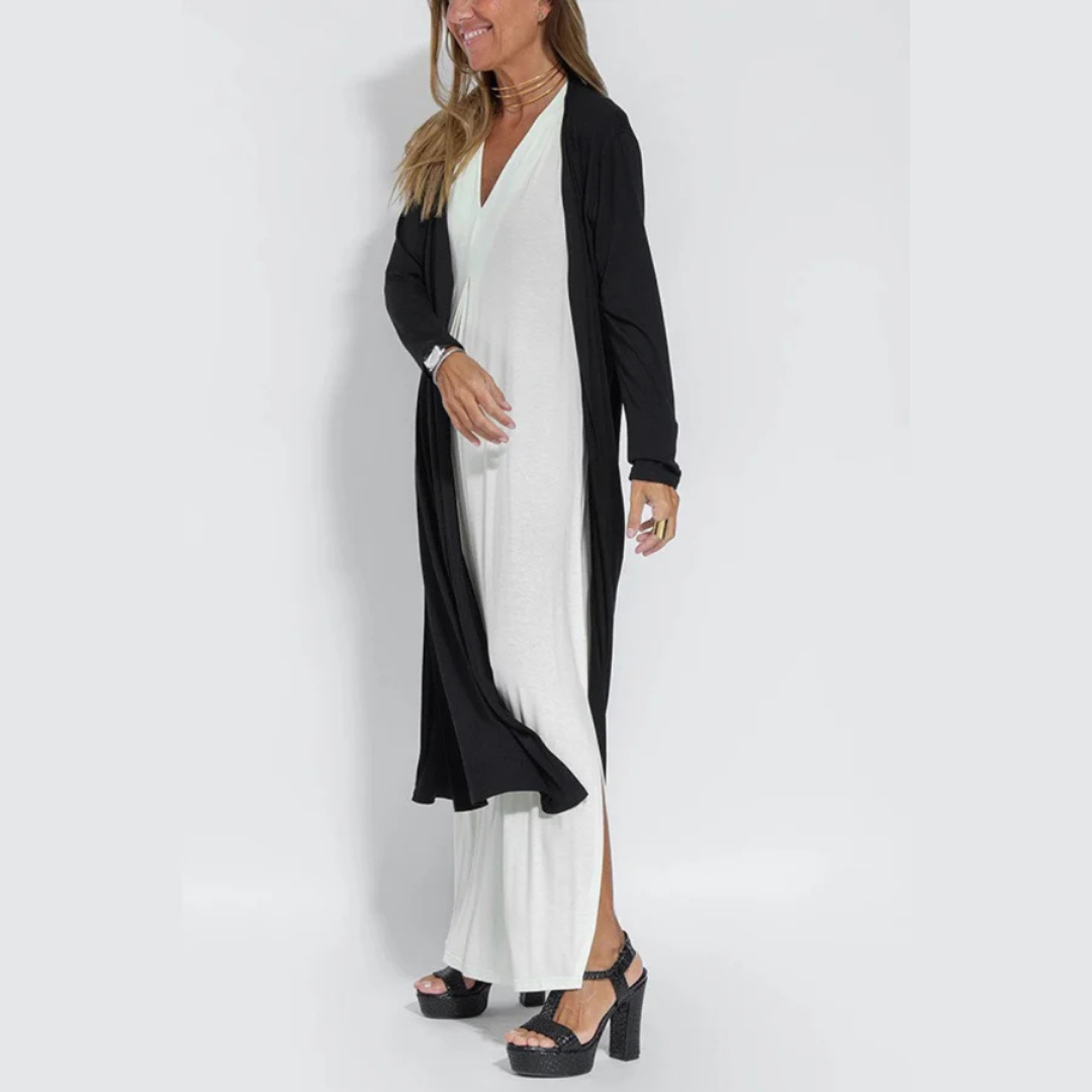 Imelda - Handgefertigtes Maxikleid + Gratis cardigan