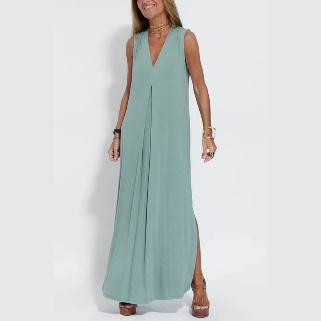 Imelda - Handgefertigtes Maxikleid + Gratis cardigan