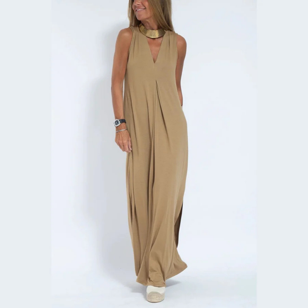 Imelda - Handgefertigtes Maxikleid + Gratis cardigan