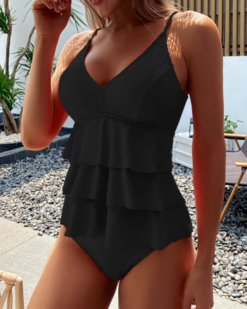 Sarah - Stilvolles Badeanzug mit eleganten Rüschen