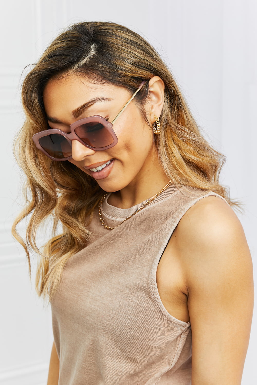Eckige Hybrid-Sonnenbrille