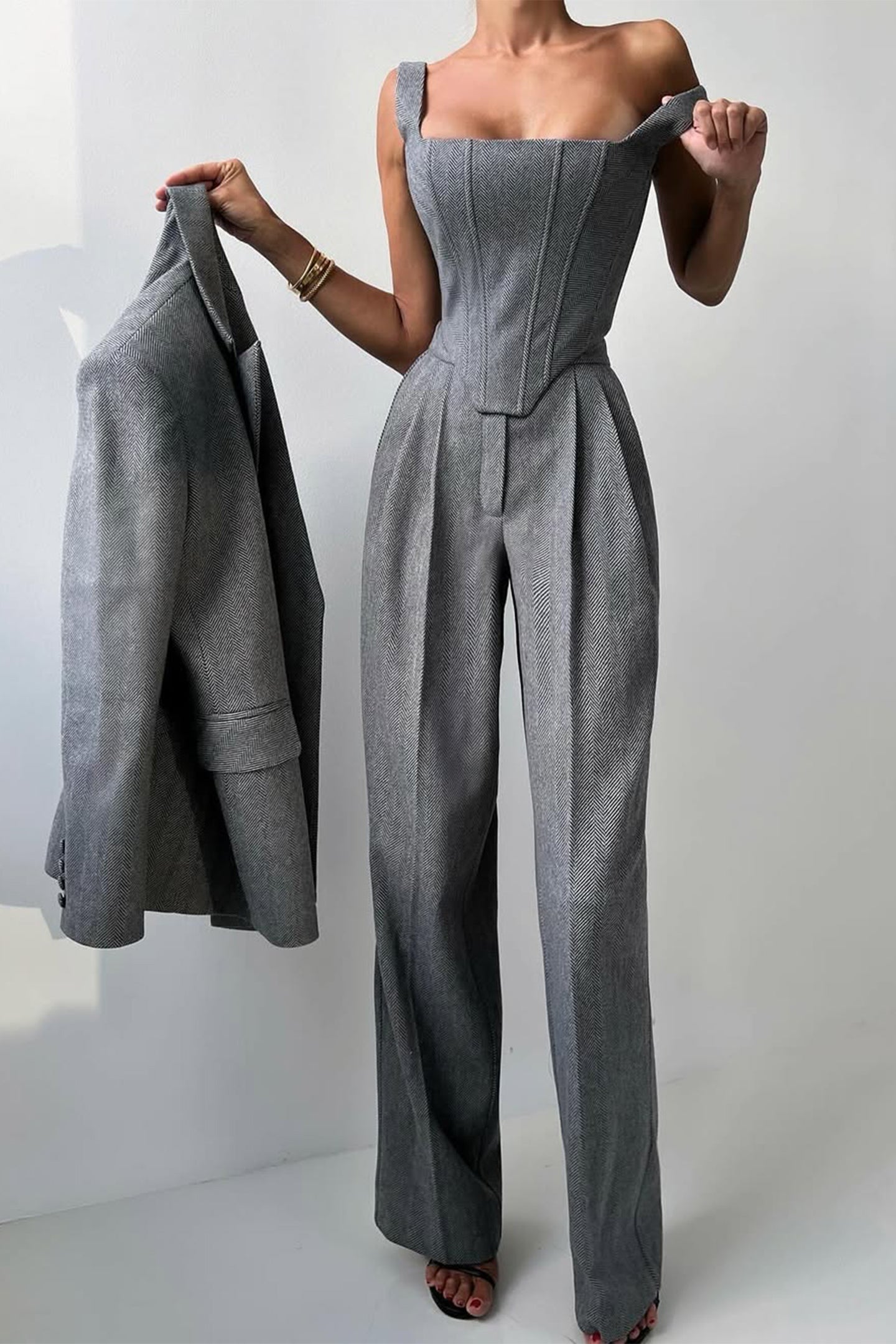 Dolce- Dreiteiliges Set mit doppelreihigem Blazer