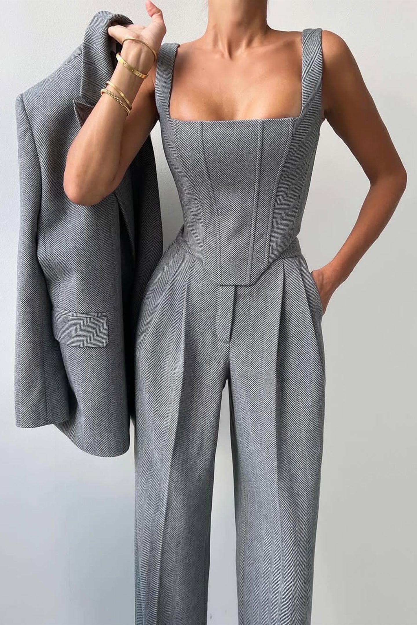 Dolce- Dreiteiliges Set mit doppelreihigem Blazer
