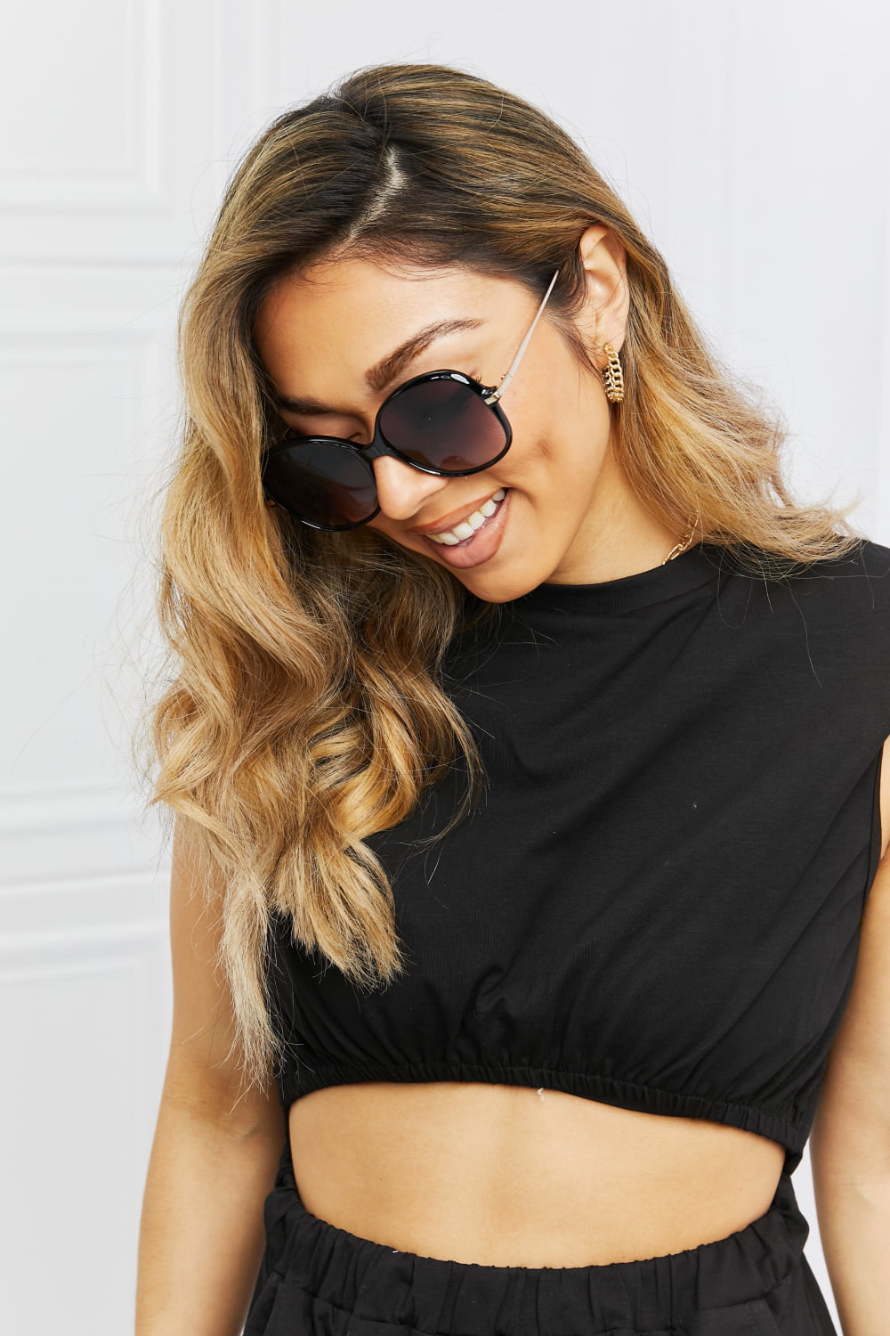 Vollrand-Sonnenbrille im Metall-Kunststoff-Hybriddesign