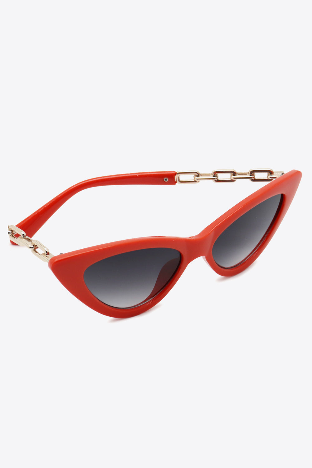 Cat-Eye-Sonnenbrille mit Kettendetail