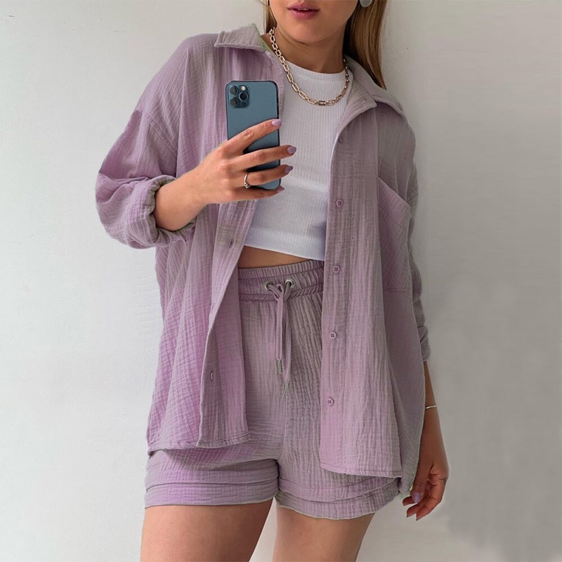 Amelie- Lässiges Baumwoll-Loungewear-Set