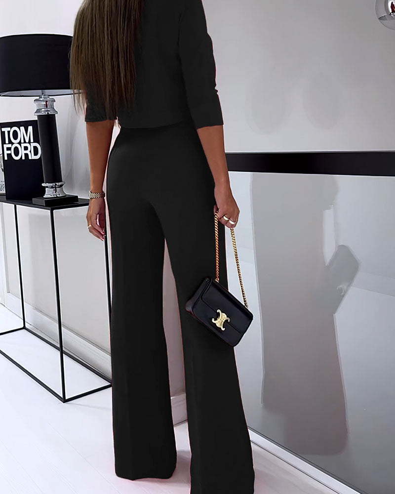 Jennifer- Zweiteiliges Set in Uni-Farbe