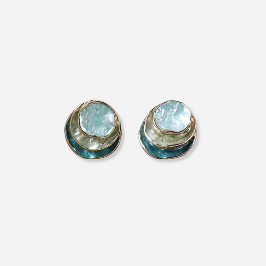 Livia | Handbemalte runde Ocean-Ohrringe mit einzigartigem Design
