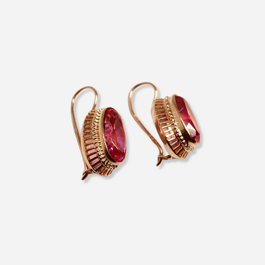 Mira | Handgemachte Vintage-Ohrringe mit rotem Kristall