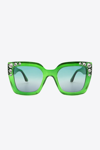 Strass-Sonnenbrille aus Polycarbonat