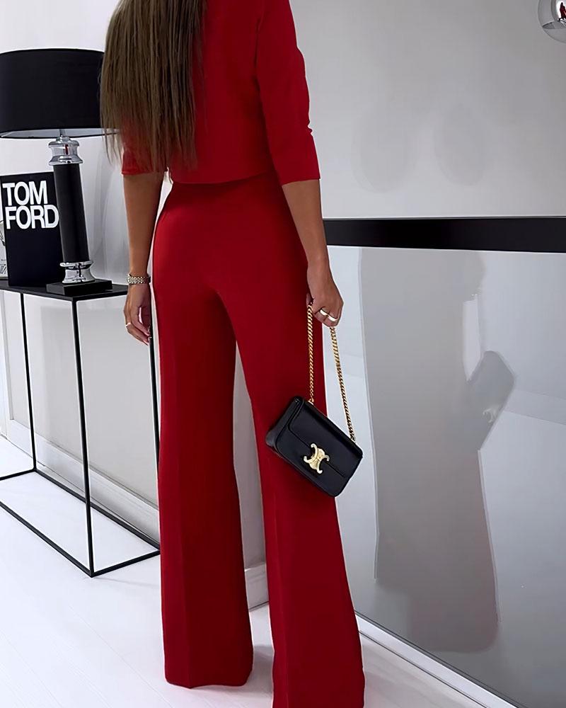 Jennifer- Zweiteiliges Set in Uni-Farbe