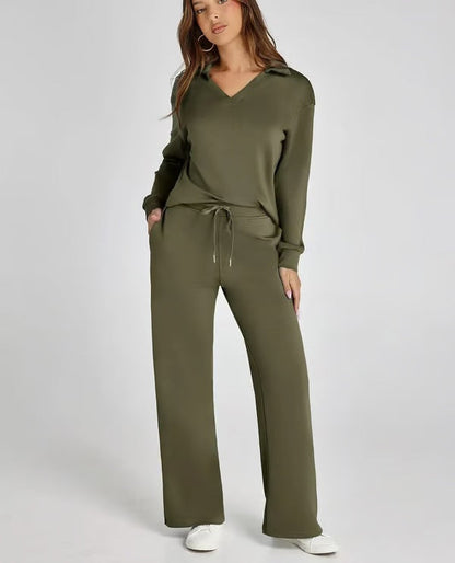 Carly- Elegantes Schlaghosen-Set mit hoher Taille