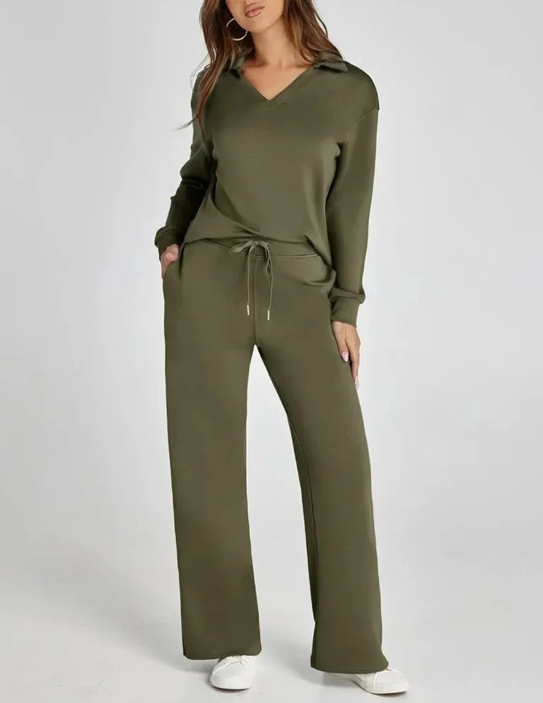 Carly- Elegantes Schlaghosen-Set mit hoher Taille