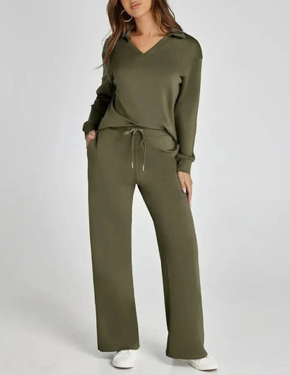 Carly- Elegantes Schlaghosen-Set mit hoher Taille