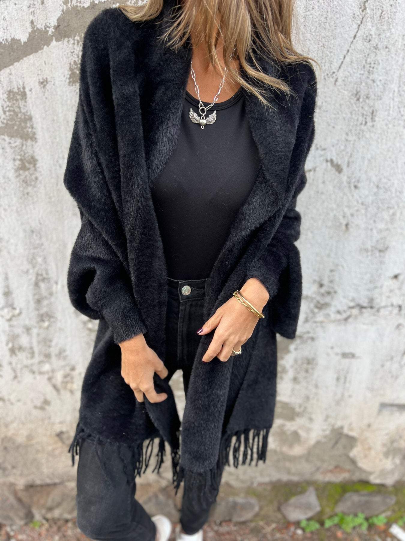 Alina - Eleganter langärmeliger Wickelpulli