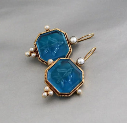 Elisa | Handgefertigte Vintage-Ohrringe mit edler Perle und Stein
